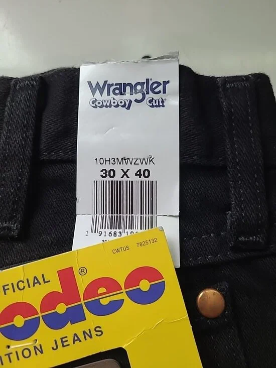Wrangler Men's 13MWZ Cowboy Cut Original Fit Jeans Black 30X40 - Picture 5 of 6